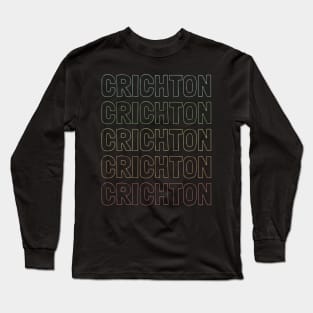 Crichton Name Pattern Long Sleeve T-Shirt